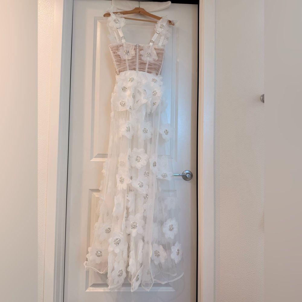NWOT BRONX BANCO Anastasia Rosalie white Floral Sheer Corset Wedding Bridal Gown - Picture 13 of 16